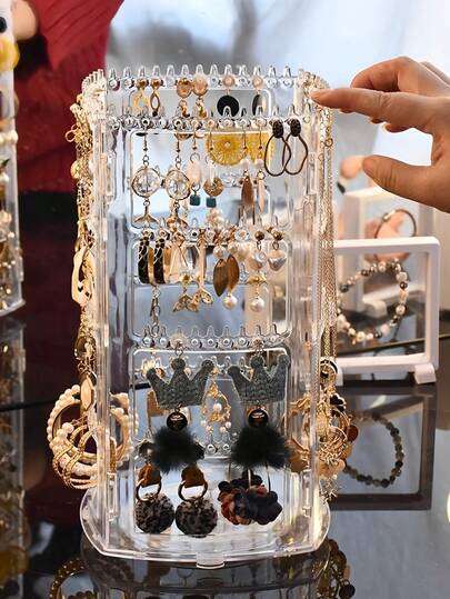 1pc Luxury Foldable Jewelry Organizer Rack, Holds Earrings, Necklaces, Bracelets, Small/Medium/Large Size , Makeup Room Decor, Room Decor
