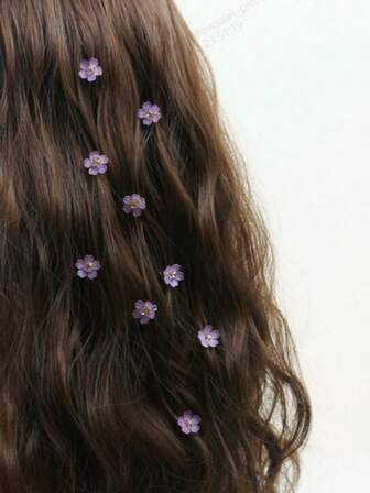 10pcs Rhinestone Flower Hair Clips, Braided Hair Clips, Women Hair Accessories, Claw Clips, Hair Slide, Hair Barrettes