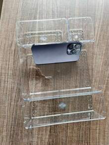 50个/42个/35个/25个/20个/18个/16个/11个/7个抽屉式化妆品收纳盒，口红香水架，梳妆台护肤品收纳盒，透明多尺寸组合乳液面霜样品收纳托盘，适用于化妆品、浴室柜、办公用品、厨房用具收纳、节日礼品 - 波點透明 - 查看 4