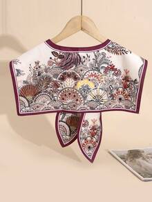 1pc Vintage Oil Painting Print Detachable Collar, Suitable For Everyday Wear, Spring/Summer - Multicolor - View 3