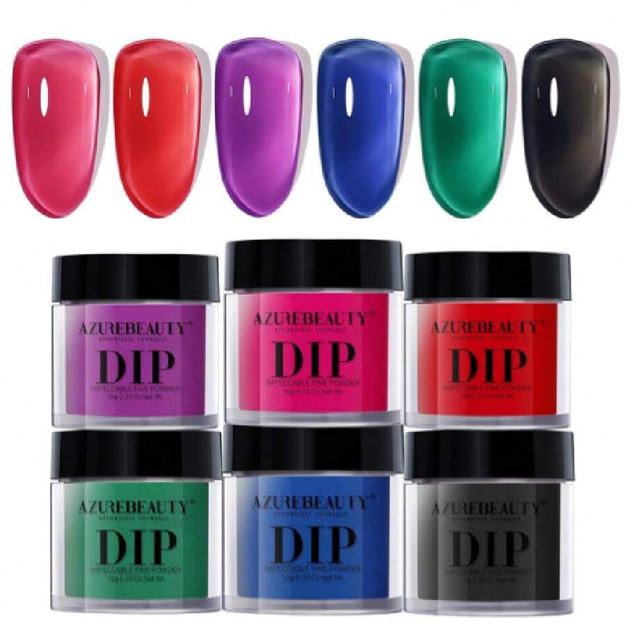 Dip Powder Nail Kit, 6 Color Jelly Christmas Starter Kit, No Cured DIY Manicure,37983893 - 紅木色 - 查看 1