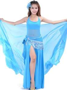 1 PC Lightweight 100% Chiffon Hand Scarf Belly Dance Scarf Throwing Chiffon Hand Scarf Belly Dance Costume Outfit Scarf - Multicolor - View 18