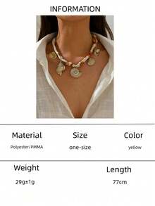 1 chiếc vòng cổ vỏ sò và ốc xà cừ, màu trắng, dành cho nữ, thích hợp đeo hàng ngày và đi nghỉ mát ở biển, phong cách Bohemian, quà tặng cho mẹ. - Màu vàng - Xem 10