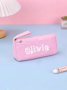 1pc Personalized Double-Layer Pencil Case, Large Capacity Pencil Box, School Supplies, Minimalist Personalized Pencil Pouch, Large Capacity Student Pencil Case Storage Bag, School Pencil Box, Personalized Pencil Bag, Double-Layer Pencil Bag, Minimalist Stationery Pencil Box, Back To School Supplies, Teacher's Day Gift - Multicolor - View 9