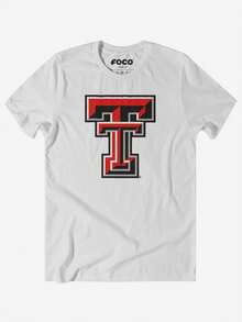 Texas Tech Red  Primary Logo T-Shirt -1 (2) - White - View 1