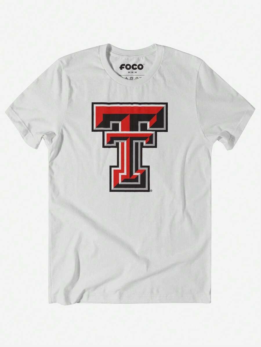Texas Tech Red Primary Logo T-Shirt -1 (2) - White - View 1