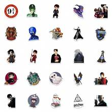 55张哈利波特官方霍格沃茨道具乙烯基贴纸，防水卡通图案，适用于水瓶、笔记本电脑、保险杠、手机、头盔、汽车等。 - 彩色 - 查看 2