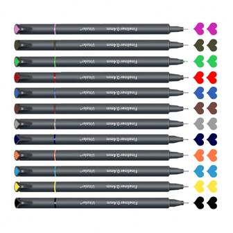 12-Color 0.5mm Fine-Tip Colored Pen Set Fine-Point Marking Drawing Pens For Journals, Note-Taking, Calendars, And Artistic Use Specialized Outlining Pen Set