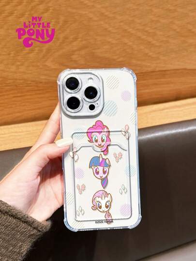  Official Licensed My Little Pony Cartoon Character IP Pattern Card Holder Design Phone Case, Compatible With IPhone 17/16/15/14/13/12/11/17 Pro Max/XS/XR/XS MAX, Anti-Fall Matte Back Cover
