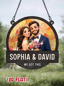 Customized Photo "It's Great To Be Together" - Personalized Couple's Suncatcher, Anniversary Gift For Husband And Wife - As Shown - View 8