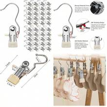 OpenHIPinzas para Ropa de Acero Inoxidable, Perchas para Botas, Gancho Colgante de LavanderaPinzas para Tender la Ropa, Percha para Toallas, Calcetines, Ropa Interior, Pantalones, Jeans (20-Piezas) - 20-piezas - Ver 6