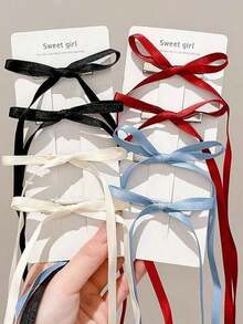 2pcs Women's Black Lace Bow Ribbon Hair Clips, Elegant Fashion Design Hair Accessories Ponytail, Bun, Party, Daily & Formal Occasions, Hair Slide, Hair Barrettes - 多色 3 - 查看 7