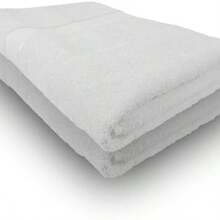 OpenHIGILA Toalla de Bao Extragrande de Algodn Hipoalergnico Essentials I Paquete de 2 Toallas para Bao Color Hueso (170 x 90 cm) - 2+hueso - Ver 2