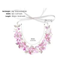 1pc Elegant Purple Acrylic Flower Headband, Floral Wreath Headpiece For Wedding, Party, Ceremony - Flower Headband - View 7