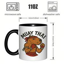 1pc Muay Thai Fighter Ceramic Coffee Mug - Thai Boxing Cup With Muay Thai Warrior Design, Durable & Heat-Resistant, Perfect Gift For Mothers Day, Fathers Day, Christmas, Halloween, Graduation - Ideal For Cafe, Workspace, Bedroom, Best For Christmas - 橘色 - 查看 4