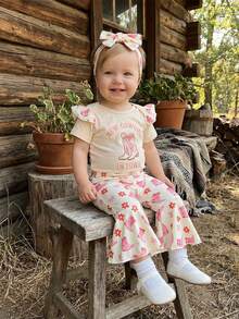 Young Girls T-Shirt Co-Ords - 卡其色 - 查看 5