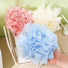2-In-1 Bathing Sea And Soap Holder, Reusable Back Scrub - Row Shower Air Scrubber, Raw Bath/Shower Storage, Travel Friendly (Pink, White, Color) - Bathing And Travel - màu xanh da trời - Xem 3