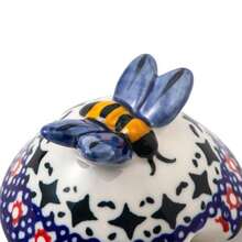 ZOOBEE Ceramic Honey Pots With Dipper And Lid Farmhouse Style10oz Honey Jar With Dipper Handpainted Honey Jars With Bees Easily Wash-Deep Love - 星形花瓣 - 查看 6