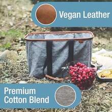 clevermade 30L snapbasket Luxe - reutilizable plegable bolsa de compras de comestibles bolsa - Heavy Duty grande estructurado duradero, gris jaspeado - gris jaspeado / black1 - Ver 6