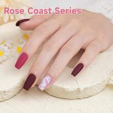 Gel Nail Polish Set Rose Coast 6 Pcs 15ml-With LED  & Rubbing Strips , HEMA & TPO Free, DIY Manicure Kit With Glossy & Matte Finishes, Christmas New Year Gift For Women,37984171 - 淡紫色 - 查看 6