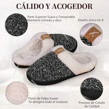 OpenHIRAINSMORE Zapatillas de Casa de Espuma con Memoria para Mujer y Hombre Acogedoras Zapatillas de Casa de Espuma con Memoria para Interior y Exterior - rojo+26.0~26.5 cm - Ver 4
