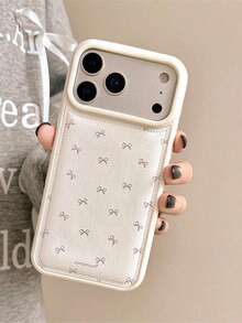 1pc Minimalist Bow Flower Phone Case Compatible With IPhone 17/17Air/17Pro/17Promax, 16/16Plus/16Pro/16Promax, 15/15Plus/15Pro/15Promax, 14/14Plus/14Pro/14Promax, 13/13Pro/13Promax, 12/12Pro/12Promax, 11/11Pro Max, Stylish Padded Full Coverage Anti-Drop Protective Cover - Multicolor - View 13