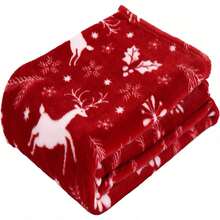 2026 Elegant Comfort Velvet Touch Ultra Plush Christmas Holiday Printed Fleece Throw/Blanket-50 X 60inch, (Reindeer), 50 X 60 Inch (W912) - 勃根地馴鹿 - 查看 2