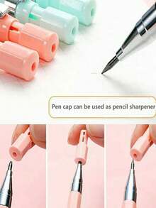 1/2pcs Automatic Pencil, 2B Thick Lead, Non-Fading Click Pencil, Office Supplies
