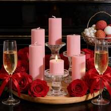 Nordic-Style Luxury Scented Candles, 1.96 Inches In Diameter, Available In 7 Sizes With The Longest Being 7.87 Inches. Made From Soy Wax And Paraffin Wax, These Scented Candles Are Perfect As Valentine's Day Gifts, Valentine's Day Decorations, Gifts For Girlfriends Or Women, Winter Gifts, Home Decor Candles, Valentine's Day Room Decorations, Valentine's Day Ornaments, For Candlelight Dinners, And As Gifts For Special Occasions. - Multicolor - View 5