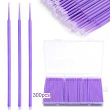 500pcs Disposable Micro Brushes, Ultra-Fine Fiber Material, Suitable For Eyelash Extension And Makeup (Brush Head Diameter: 2.0mm), Can Also Be Used As Eyebrow Brush And Eyeshadow Brush. - Mauve Purple - View 9