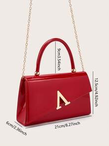 This Chic, Elegant, And Discreetly Luxurious Solid-Color Patent Leather Clutch Is Lightweight And Portable, Suitable For Teenagers, Women, College Students, Young Professionals, And Office Workers. It Is An Ideal Choice For The Office, Campus, Work, Business, Commuting, Outdoor Activities, Travel, Picnics, Parties, Weddings, Galas, And Formal Dinners. - Red - View 8