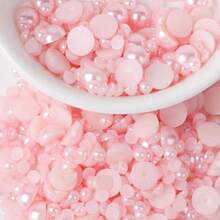 3000PCS Flatback Pearls For Crafting, 100G Mixed Sizes 4/5/6/8/10/12 Lt.Pink Half Round Pearls For Crafts Faux Flat Back Beads For Nail Face Art Tumbler Shoes Mugs Wedding Home Dration,38034376 - 粉色 - 查看 5