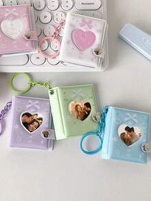 1pc Custom Mini Photo Album Keychain, Photo Storage, Mini Small Photo Album Binder, Comes With A Keychain Pocket Photo Album Keychain, Suitable For Cards, Photos, Photo Cards And Other Personalized Gifts. - Multicolor - View 3