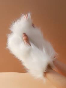 1 双时尚保暖露指手套 - 白色 - 查看 4