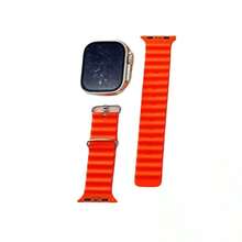 Smart Sports Watch With Textured Silicone Strap And Touch Screen - Orange - View 1