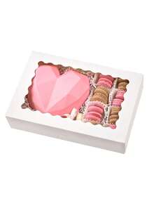 10pcs/1pc Bread Box With Window, Size 12 X 8 X 2.5 Inches, Large White Cookie Box, Self-Popping Candy Box, Suitable For Pies, Cakes, Muffins, Donuts And Pastries, For Party, Holiday, Wedding, Birthday And Other Occasions - White - View 8