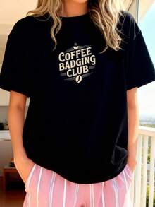 Coffee-Badging-Club-T-Shirt - Black 1 - View 1