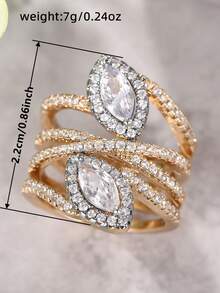 1 PC Romantic Cubic Zirconia Ring For Women For Wedding Engagement Anniversary Party Jewelry Valentine's Day Gift - 1# - View 6