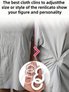 1/3/6件装女士腰夹 - 隐藏式塑身扣，适用于连衣裙和衬衫，可调节塑身配饰，环形设计，即刻展现纤细腰身 - 彩色 - 查看 7