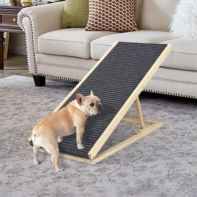Dog Ramp For Bed, Extra Wide Excellent Traction, Pet Ramp For Small Dogs To Get On Couch Car, Non-Slip Rubber Surface, 16" Wide Hold Up To 80lb, Adjustable, Foldable, Car Ramps, Dog Ramp, Dog Stairs, Dog Stuff