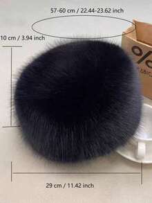 1 pieza Sombrero de cubo grueso y cálido de unicolor con protección para las orejas para mujer, estilo Y2K, para uso diario - multicolor - Ver 6