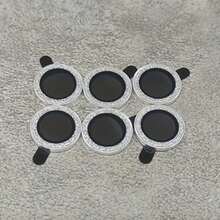 6 Stücke glänzende Linsenabdeckfolie, kompatibel mit Apple 11/12/13/14/15/16/17 Serie und Plus Modelle - Gehärtetes Glas geeignet für täglichen Schutz, Büro, Zuhause, Handy Kamera Abdeckung, funkelnder Kristall, wasserdicht, stoßfest, kratzfest - Violett - Übersicht 4