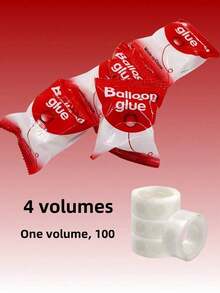 4 Rolos de Pontos de Cola Transparentes para Balões, 100 Pontos de Cola por Rolo, Suprimentos para Casamento, Cola Dupla Face para Decoração de Balões DIY, Decoração de Festa ou Casamento - Multicolorido - Visão 2