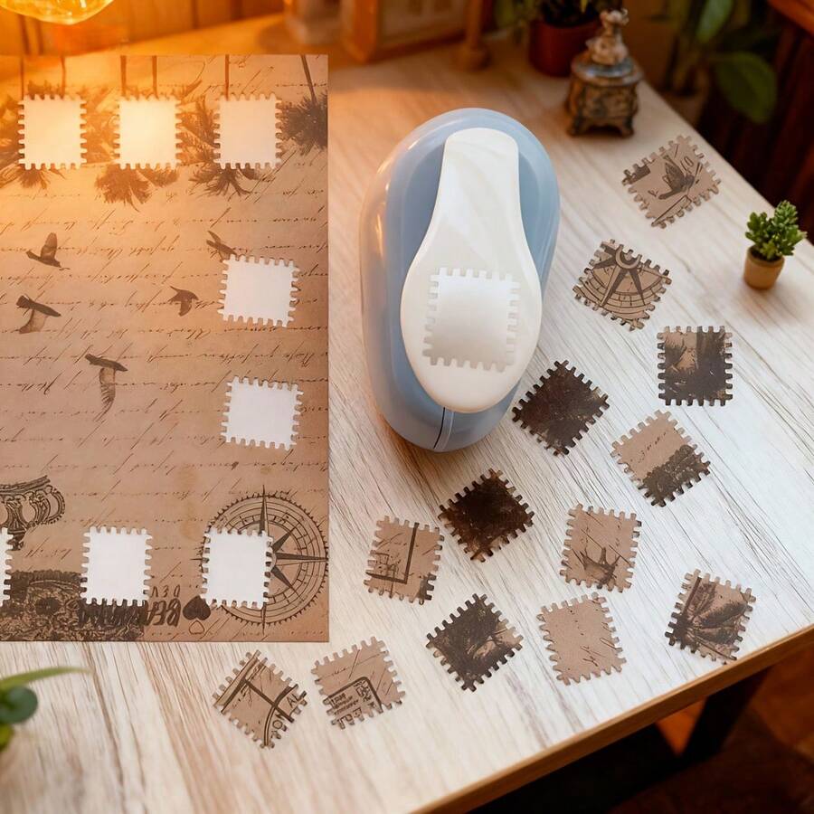 Manual Paper Punching And Embossing Equipment – ​​Stamp-Shaped Decorative Edge Cutter, Suitable For Scrapbooking, Journaling, Card Making, Photography, And Paper Projects | Manual Pressure Puncher, Ideal For Craft Enthusiasts. - B7 - 查看 1