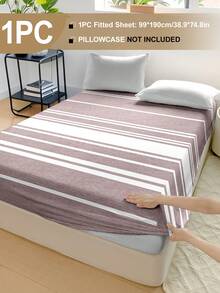 蓬松柔软2/3件套床笠套装，包含床笠、床垫保护套，防皱透气，深口袋设计，抗起球，弹力十足，静音防滑，适用于各种尺寸的床，家居宿舍卧室装饰，可机洗，亲肤舒适，四季皆宜，经久耐用，易于打理，现代美学设计，几何线条图案印花