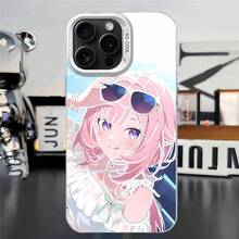 Honkai Impact 3rd Elysia Kawaii Anime Girl Phone Case For  14/15/16 - Shockproof Cover, Cute Floral Character Graphic Design - Gris - Ver 10