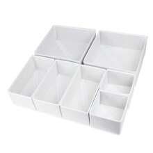 1/3/6pcs Foldable Storage Boxes For Clothes Pants Socks Underwear Cosmetics Accessories Bedroom Closet Organizer Container Set Fabric Cube Bins Stackable Drawer Dividers Home Organization Solutions - White - View 8