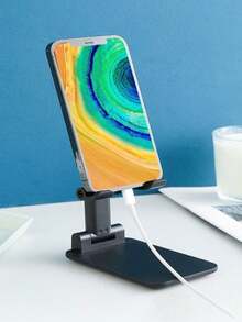 1pc Foldable Phone Stand, Desktop Phone Holder, Adjustable Portable Phone/Tablet Stand, Live Streaming Bracket, Desktop Decor, Non-Slip, Back To School Essential - Multicolor - View 4