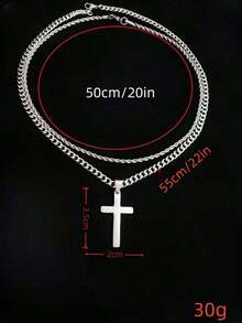 2pcs Set Men's Rhinestone Accent Cuban Twist Rope Chain Necklace With Cross Pendant, Fashion Versatile Accessory, Suitable For Men & Women, New Year, Valentine's Day Gift - Nhiều màu - Xem 9