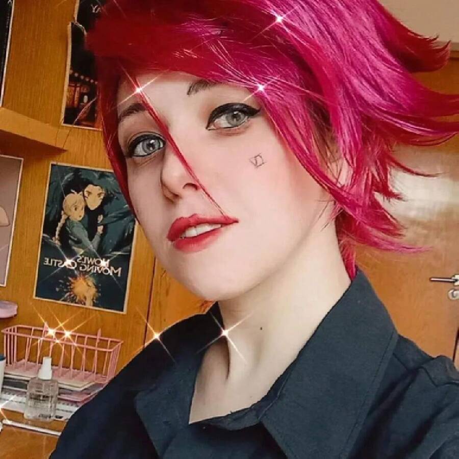 Short Red Anime Wig Red Rose Red Pink Spiky Layered Cosplay Wigs + Wigs Cosplay Wigs For Women Wig Install Kit Wig Cap For Women Girls Halloween Costumes Party,38046573 - 玫瑰紅 - 查看 1